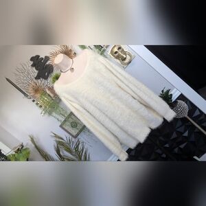 Joe Fresh Ivory White "Gillian" Faux Fur Sweater 2X